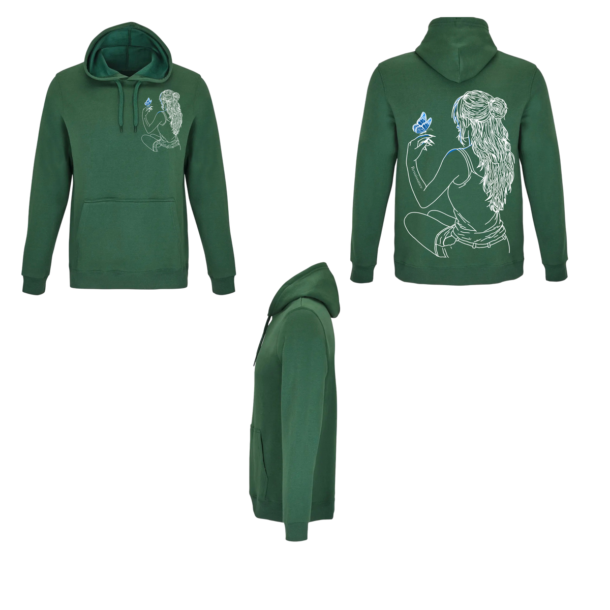 SWEAT À CAPUCHE - RENAISSANCE - VERT SAPIN