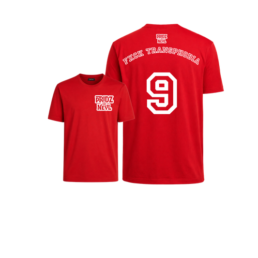 T-SHIRT - Pridzbyneyl - FXCK TRANSPHOBIA - Rouge Blood Edition