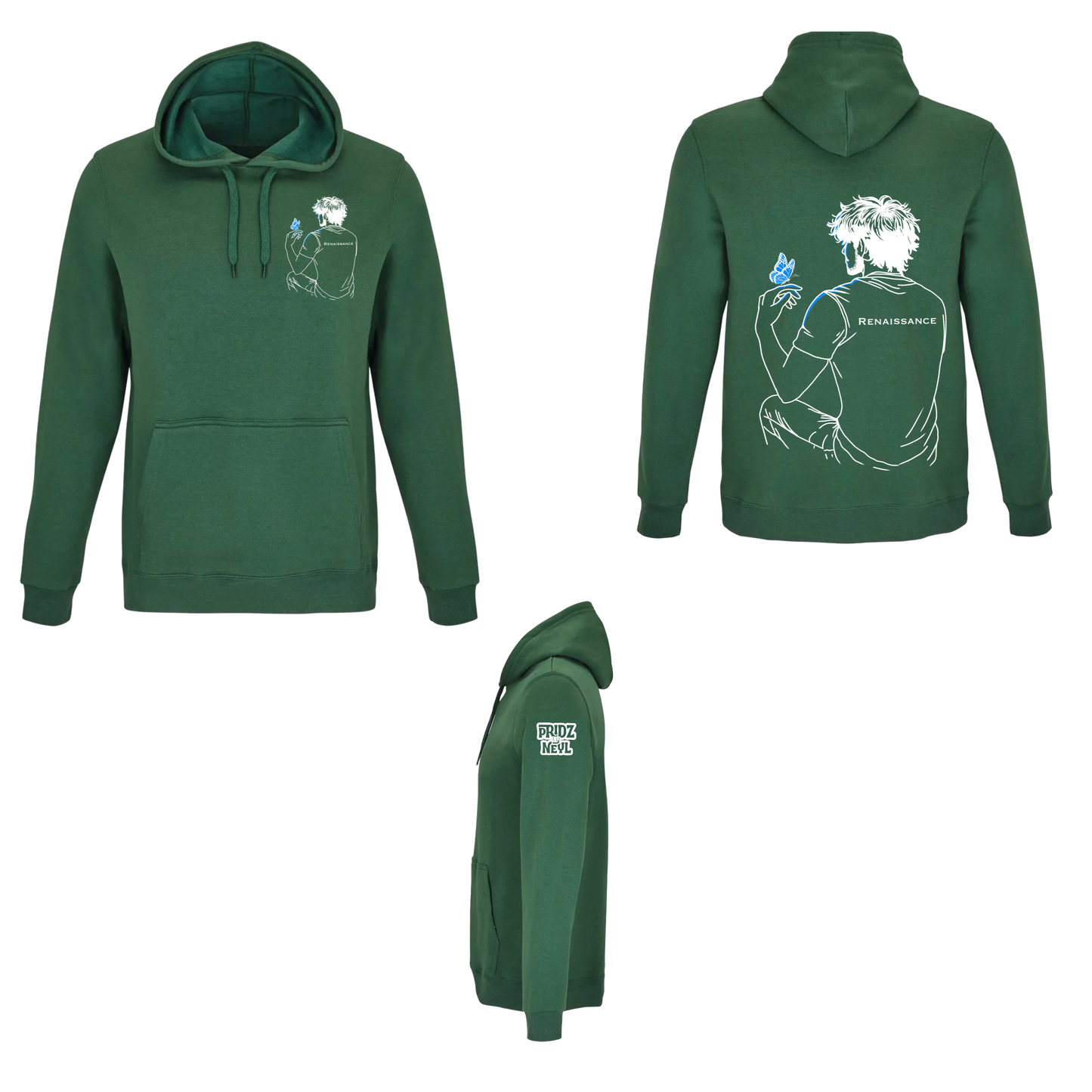 SWEAT À CAPUCHE  - RENAISSANCE - VERT SAPIN