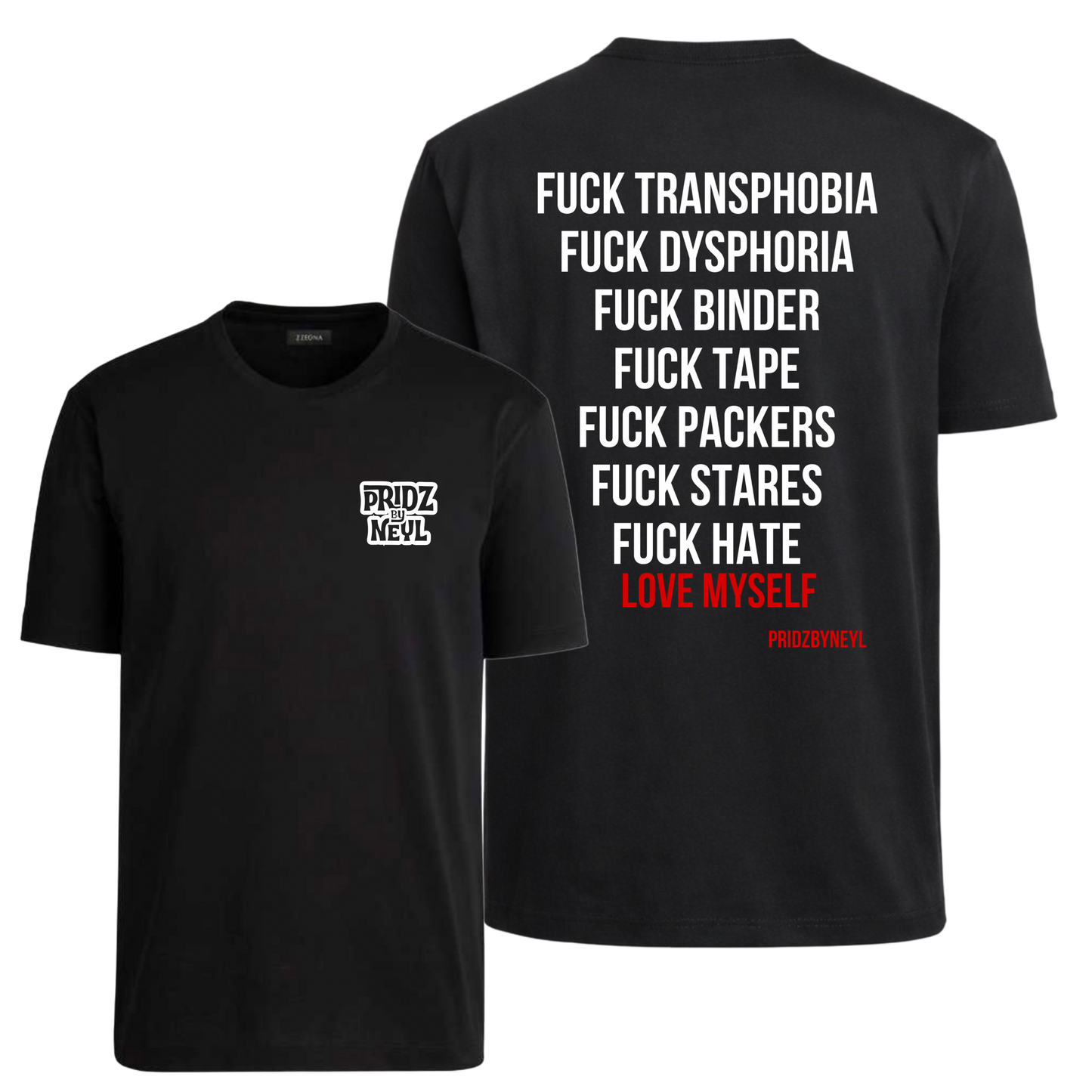 T-shirt Love Myself - FTM - Pridzbyneyl